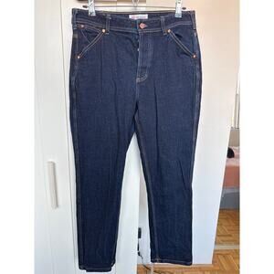 Topo Designs Women's Dark Wash Denim Straight Leg Jeans, Size 12, EUC
